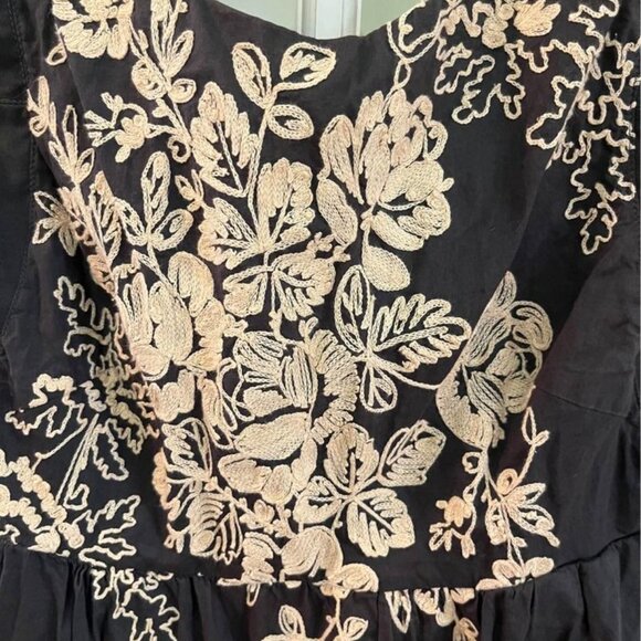 J Crew Mirabel Gray Cream Embroidered Floral Dress SZ 2 Pockets Garden Party - Picture 5 of 9